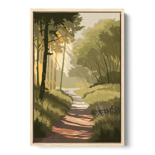 McKinney Nature Trails - Oak Framed Canvas Wall Art - Front