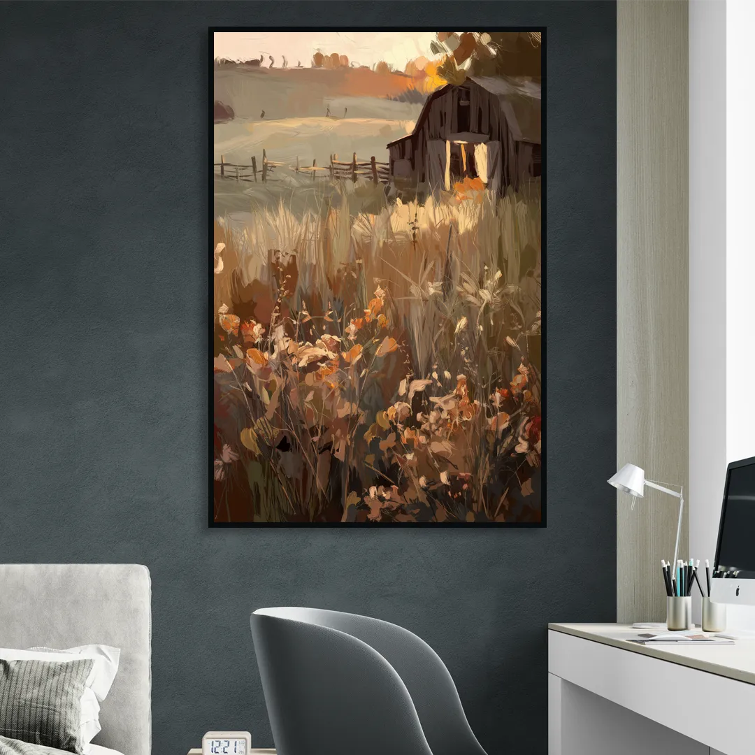 McKinney Rustic Charm Sitting Room - Black Canvas Wall Art