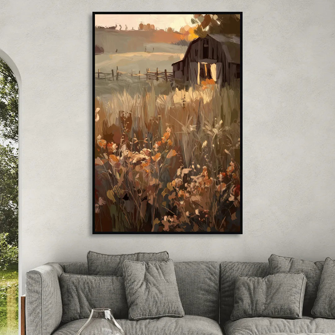 McKinney Rustic Charm Living Room - Black Canvas Wall Art