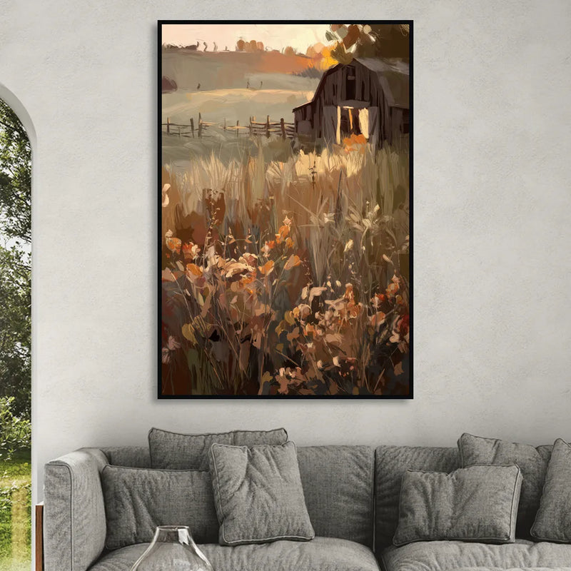 McKinney Rustic Charm Living Room - Black Canvas Wall Art