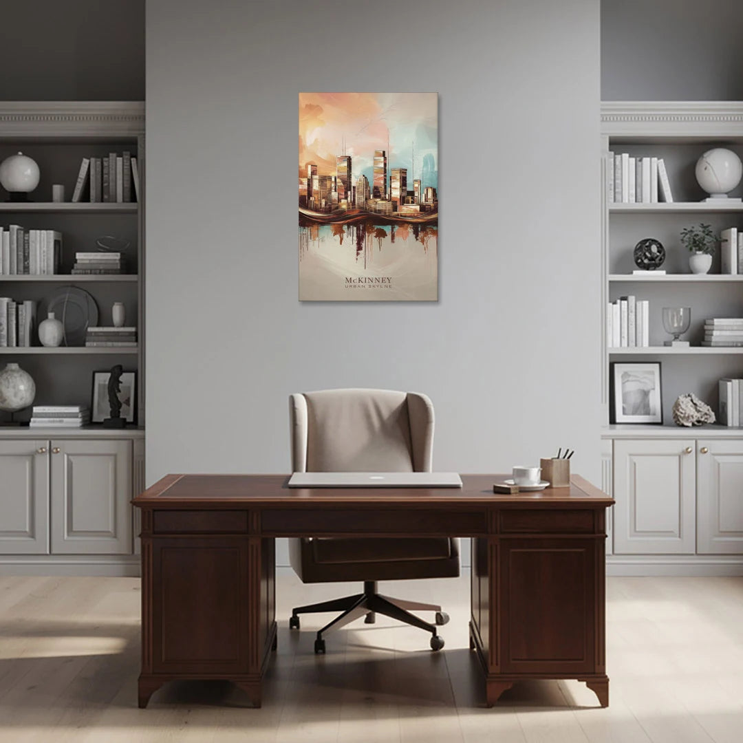 McKinney Urban Skyline - Canvas Wall Art - Office - 24x36