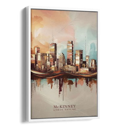 McKinney Urban Skyline Side - White Canvas Wall Art