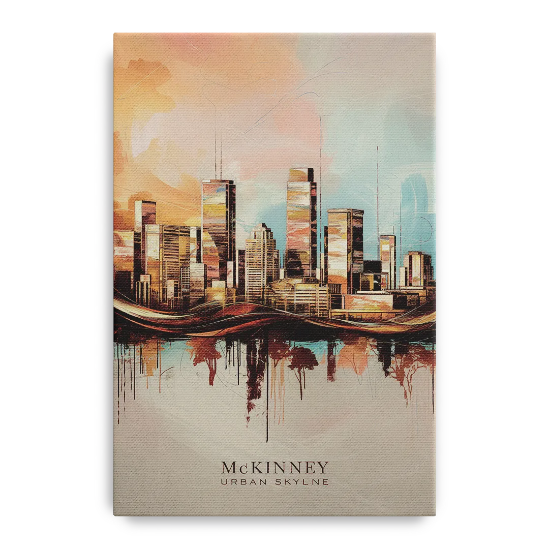 McKinney Urban Skyline Front - Canvas Wall Art