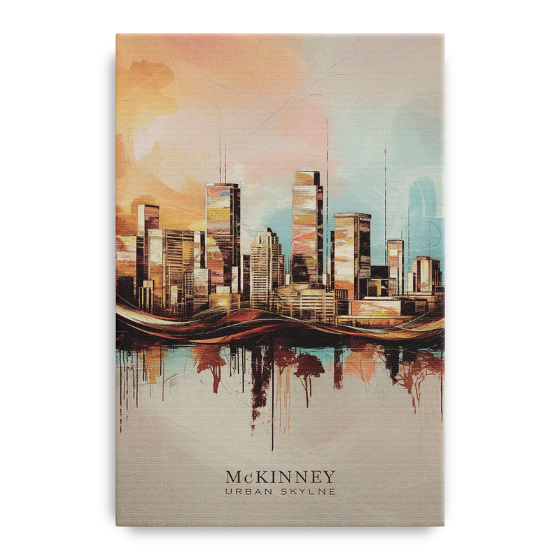 McKinney Urban Skyline Front - Canvas Wall Art