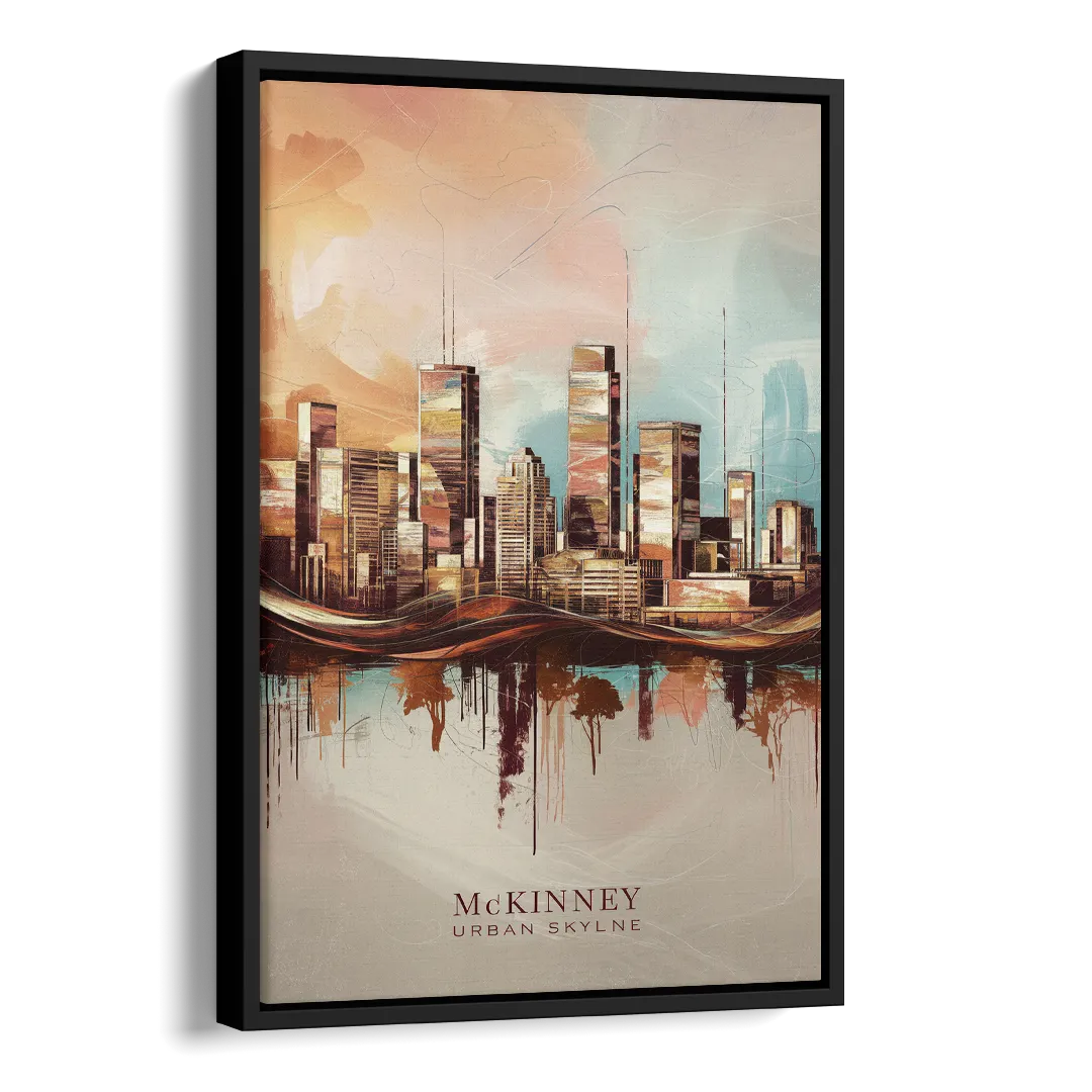 McKinney Urban Skyline Side - Black Canvas Wall Art