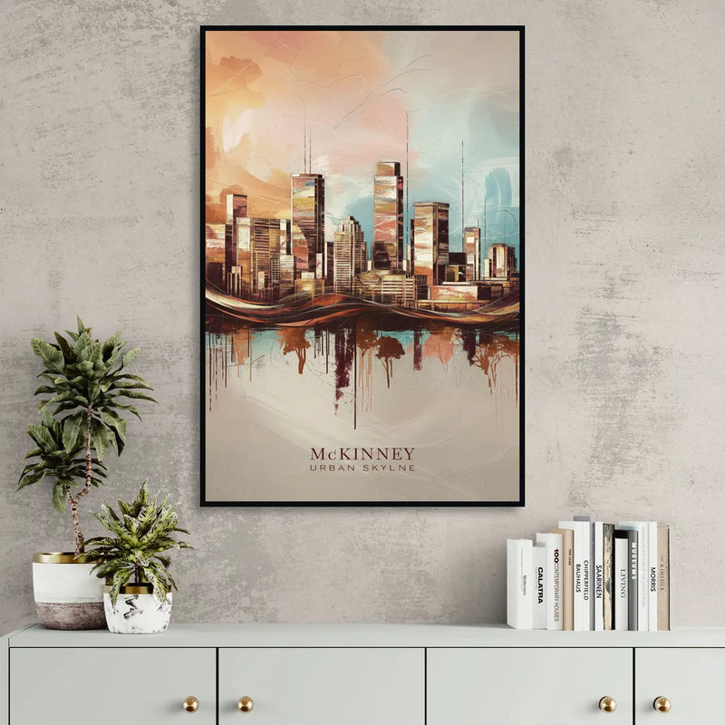 McKinney Urban Skyline Sitting Room - Black Canvas Wall Art