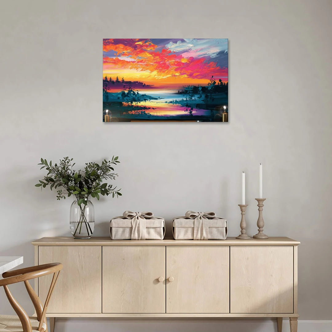 Mckinney Vibrant Sunset - Canvas Wall Art - Coffee Table - 36x24