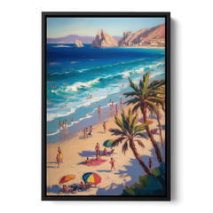 Medano Beach View - Black Framed Canvas Wall Art - Front