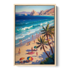 Medano Beach View - Oak Framed Canvas Wall Art - Front