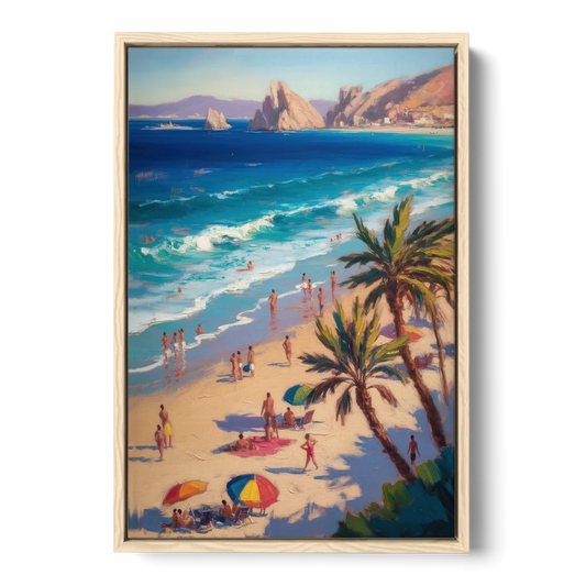 Medano Beach View - Oak Framed Canvas Wall Art - Front