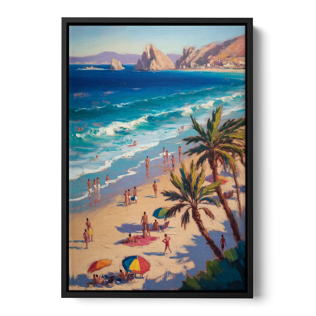 Medano Beach View Front - Black Canvas Wall Art