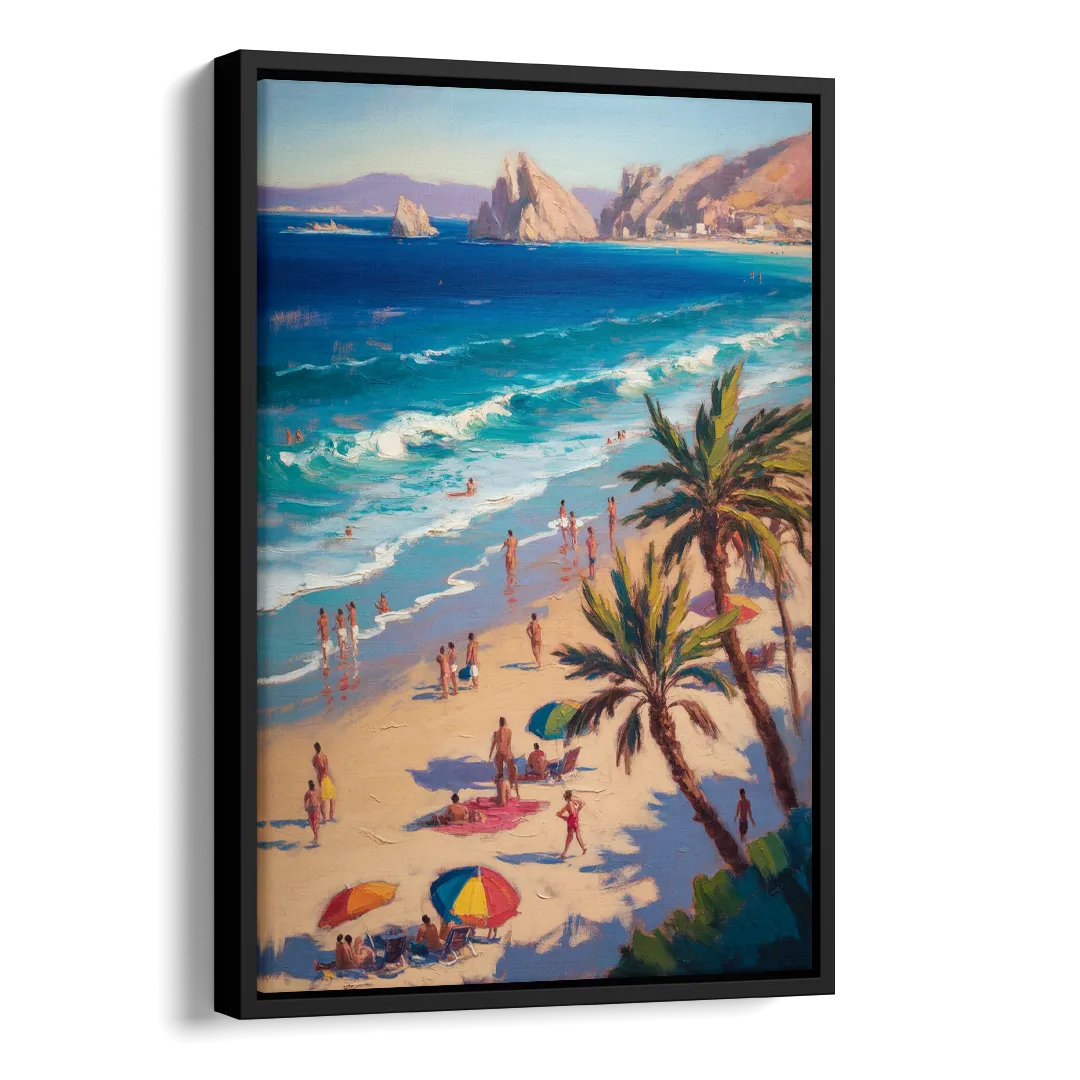 Medano Beach View Side - Black Canvas Wall Art