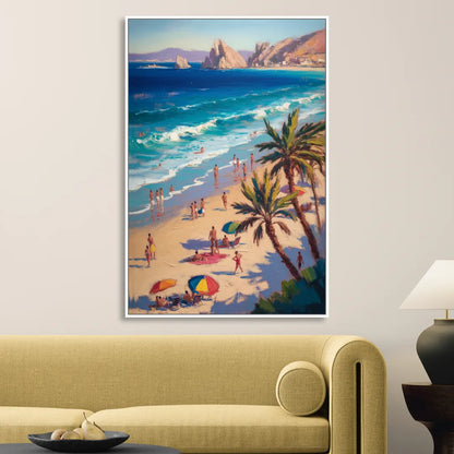 Medano Beach View Living Room - White Canvas Wall Art