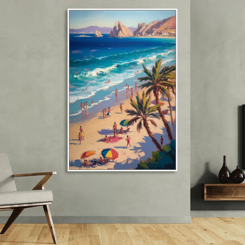 Medano Beach View Sitting Room - White Canvas Wall Art