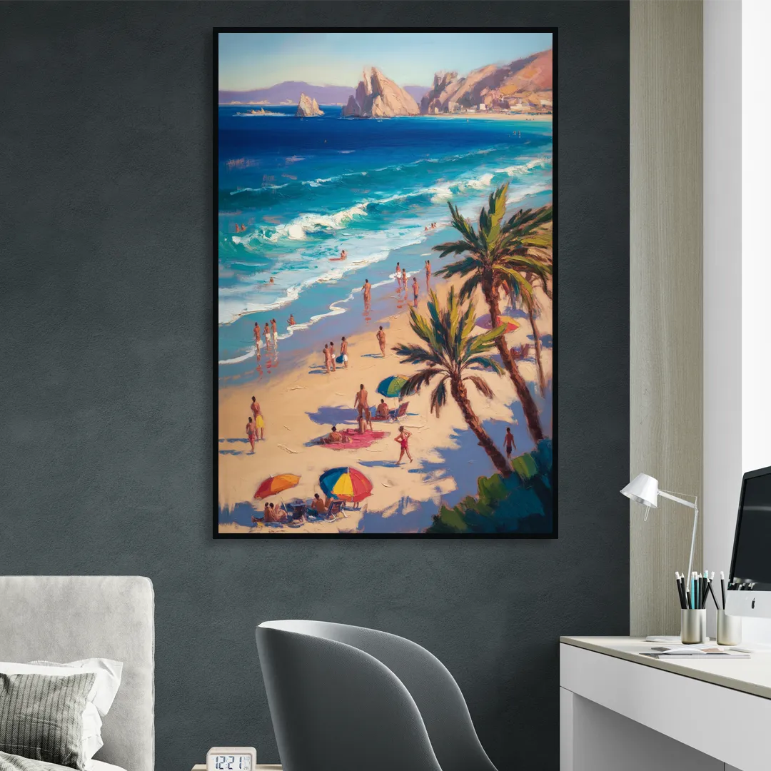 Medano Beach View Sitting Room - Black Canvas Wall Art