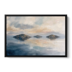 Medical Office Wall Art of Islands at Dusk - Black Framed Canvas Wall Art - Front