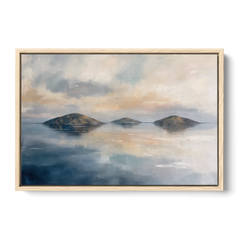 Medical Office Wall Art of Islands at Dusk - Oak Framed Canvas Wall Art - Front