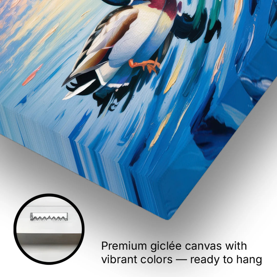 Meditative Mallard Moment - Canvas Wall Art - Gallery Wrap Corner