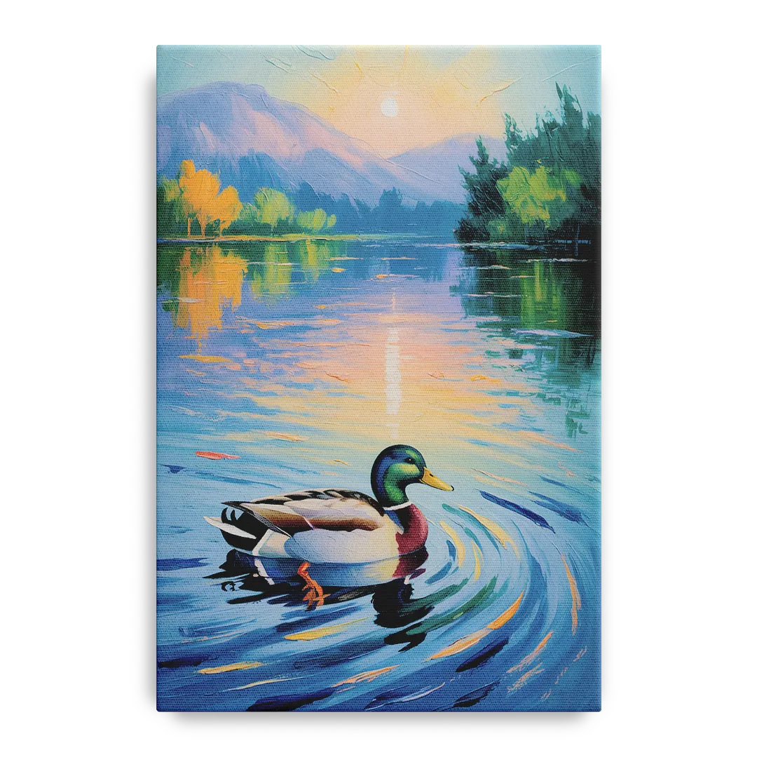 Meditative Mallard Moment - Canvas Wall Art
