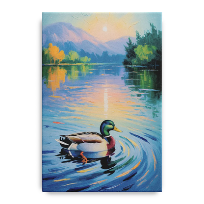 Meditative Mallard Moment - Canvas Wall Art