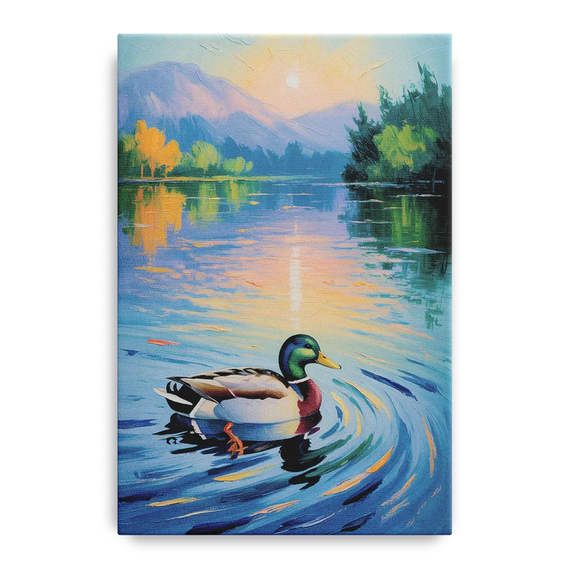 Meditative Mallard Moment Front - Canvas Wall Art