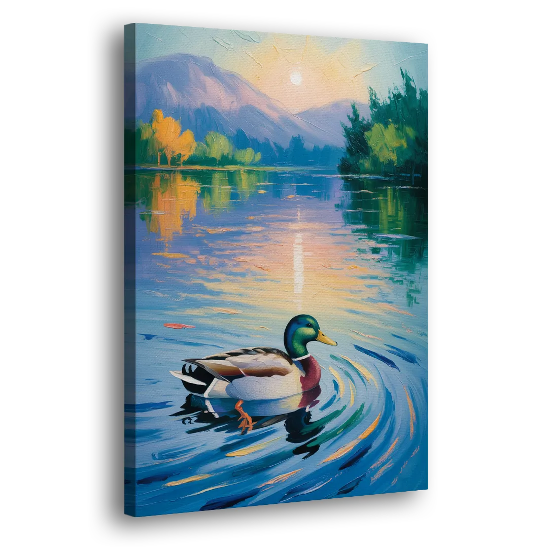 Meditative Mallard Moment Side - Canvas Wall Art