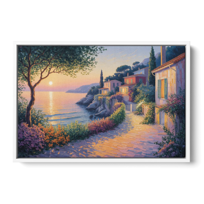 Mediterranean Glow Front - White Canvas Wall Art