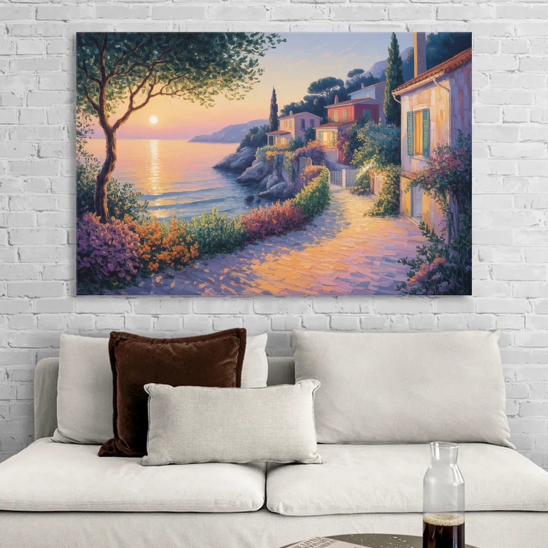 Mediterranean Glow Living Room - Canvas Wall Art
