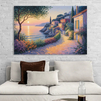 Mediterranean Glow Living Room - Canvas Wall Art