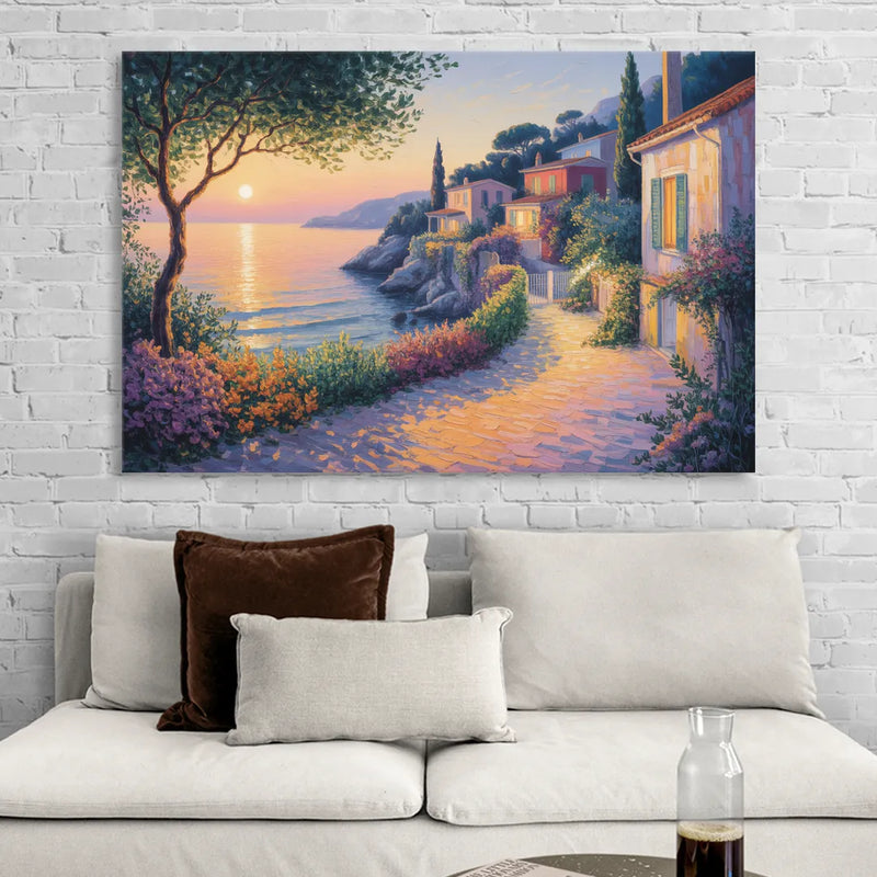 Mediterranean Glow Living Room - Canvas Wall Art