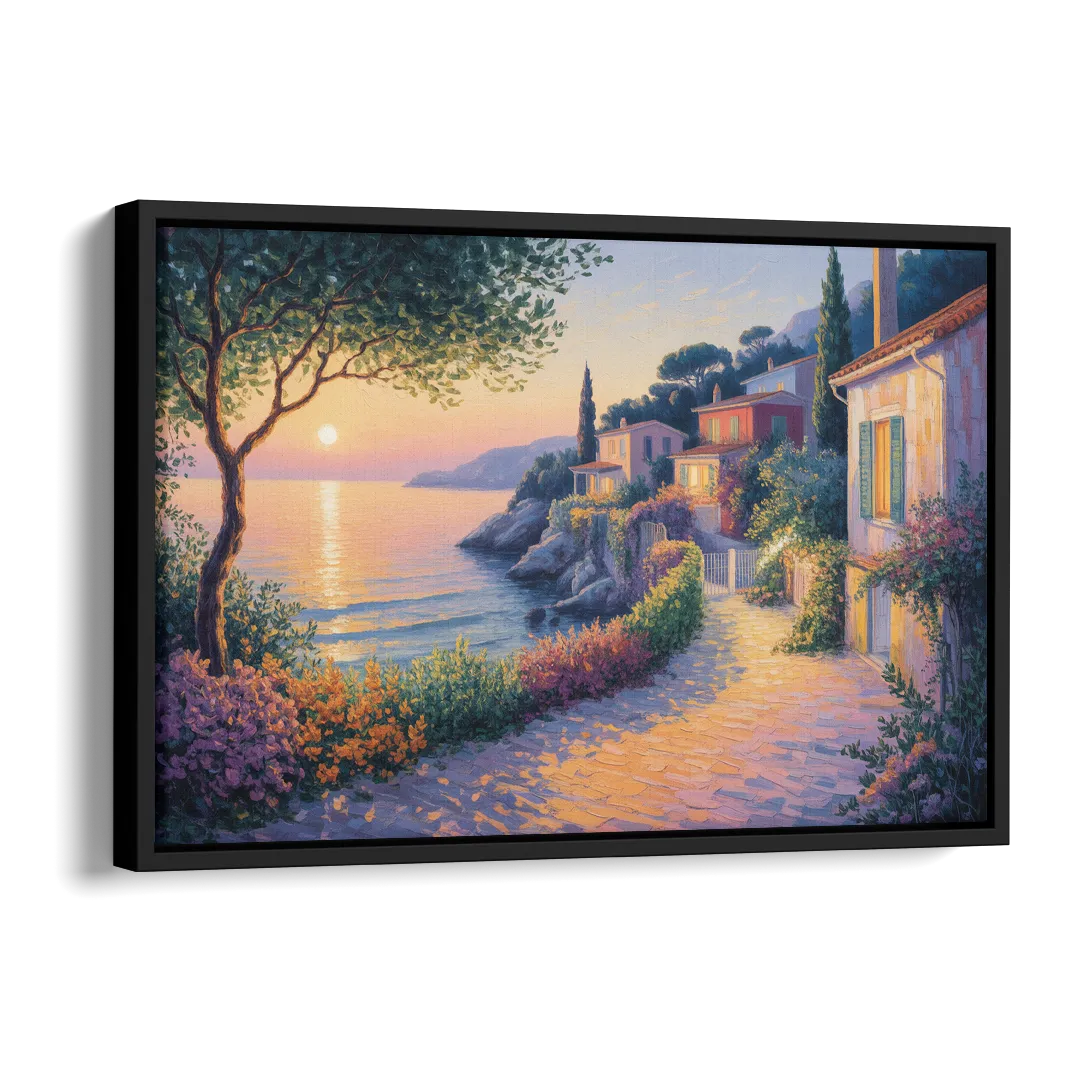 Mediterranean Glow Side - Black Canvas Wall Art