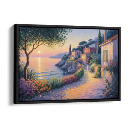 Mediterranean Glow Side - Black Canvas Wall Art