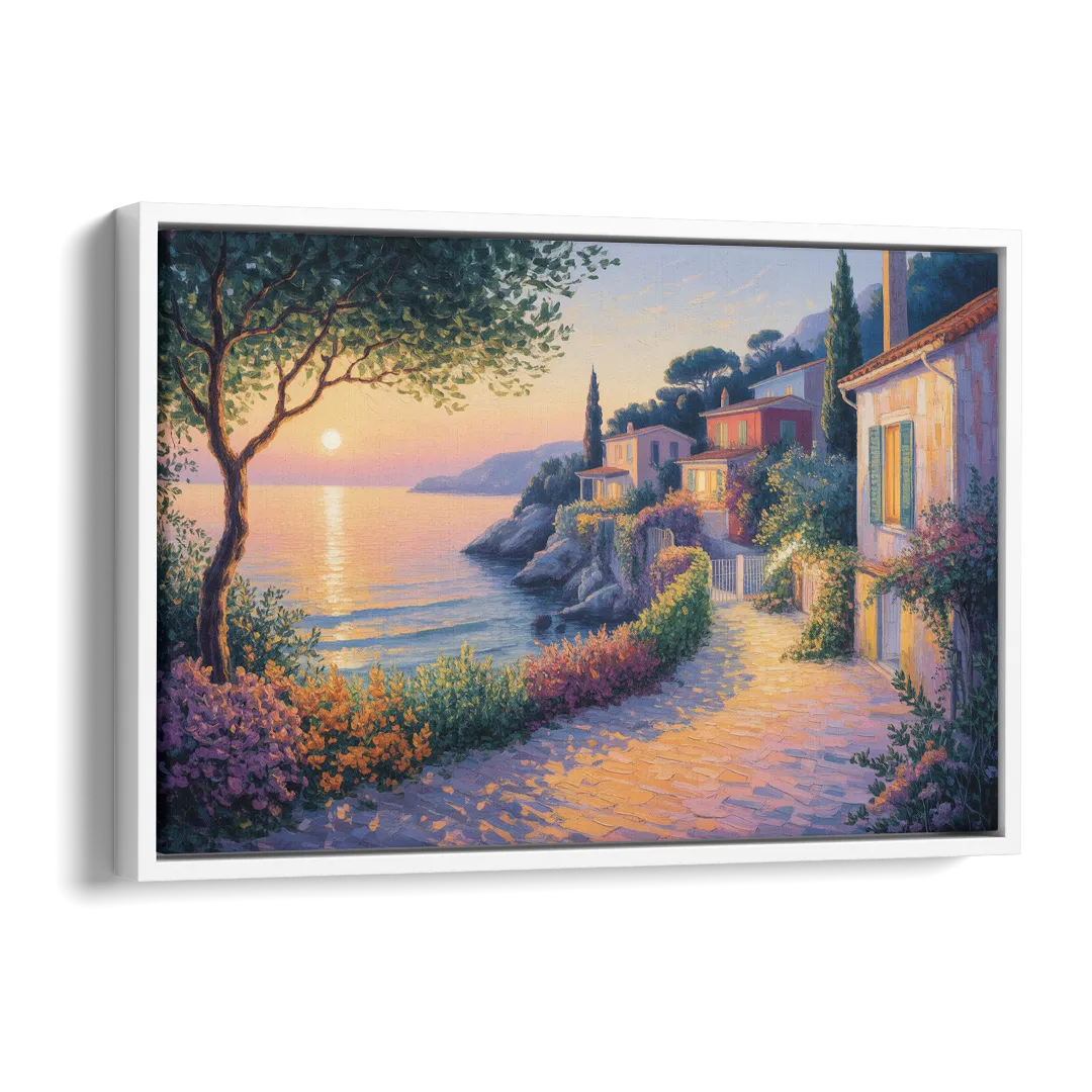Mediterranean Glow Side - White Canvas Wall Art
