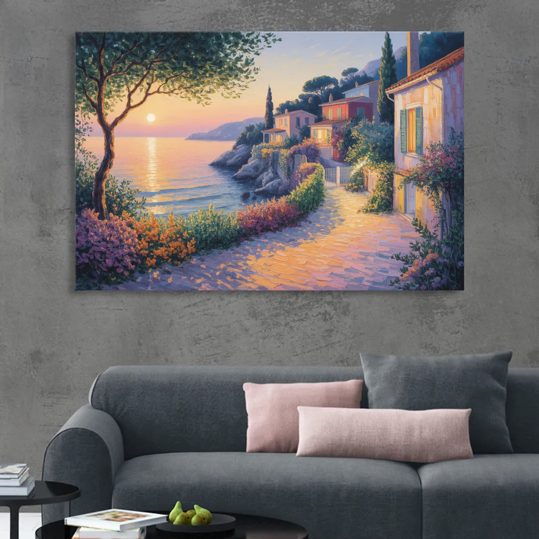 Mediterranean Glow Sitting Room - Canvas Wall Art
