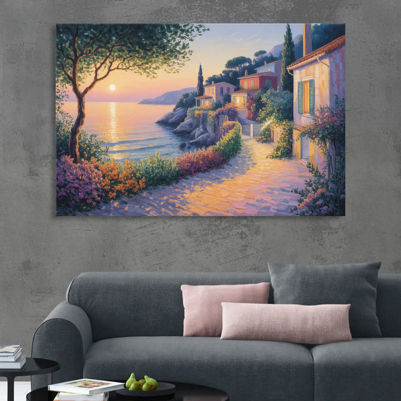 Mediterranean Glow Sitting Room - Canvas Wall Art