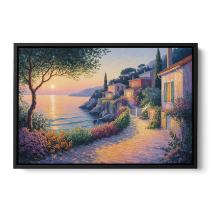 Mediterranean Glow Front - Black Canvas Wall Art
