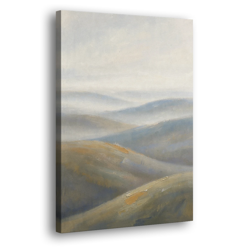 Meeting Room Decor with Misty Rolling Hills - Canvas Wall Art - Side