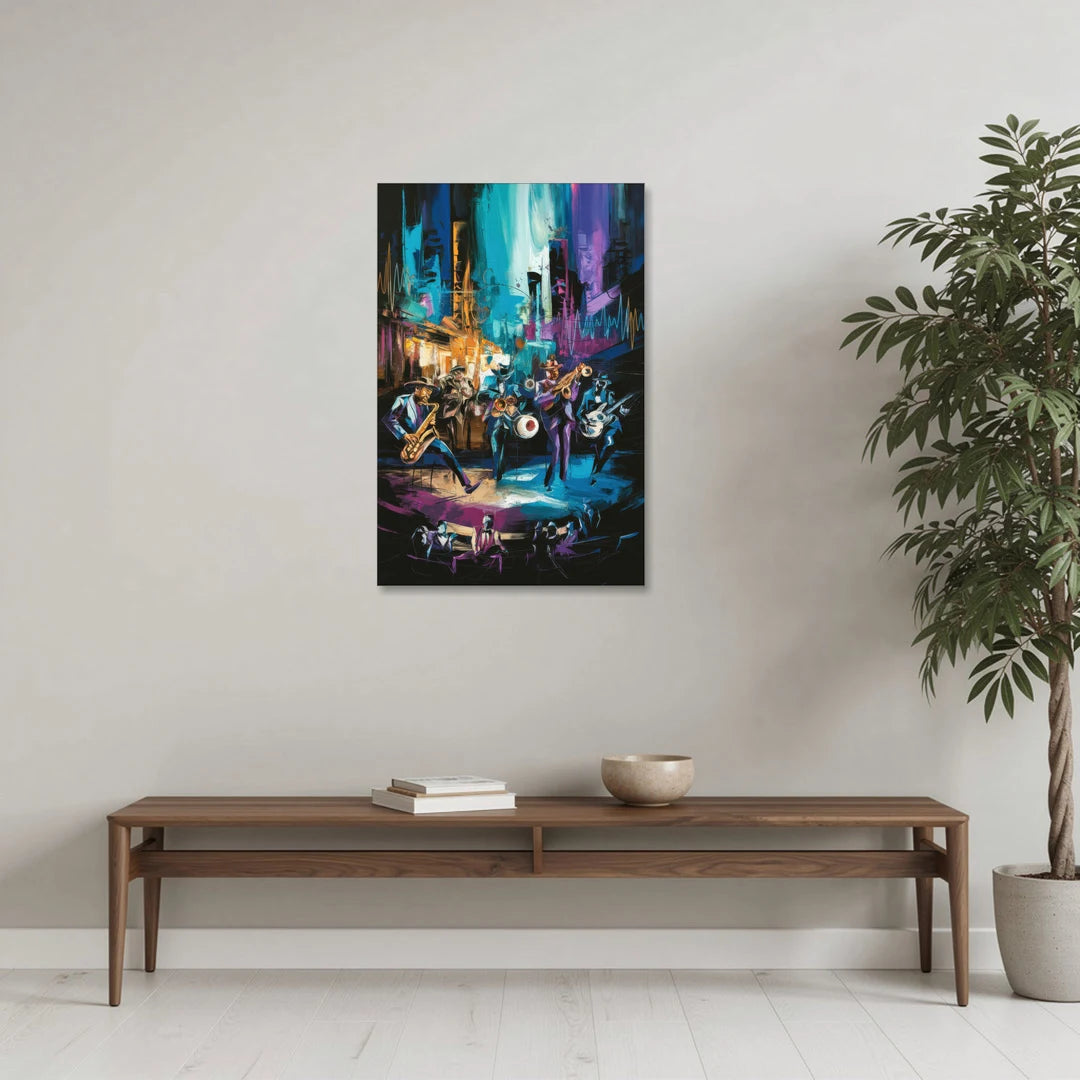 Memphis Blues Music Scene - Canvas Wall Art - Coffee Table - 24x36