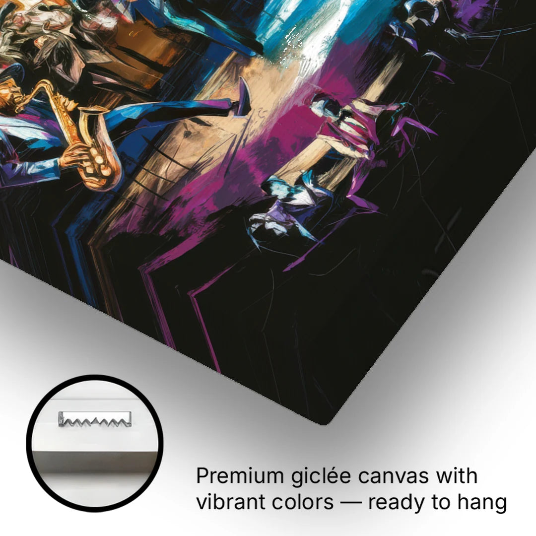 Memphis Blues Music Scene - Canvas Wall Art - Gallery Wrap Corner