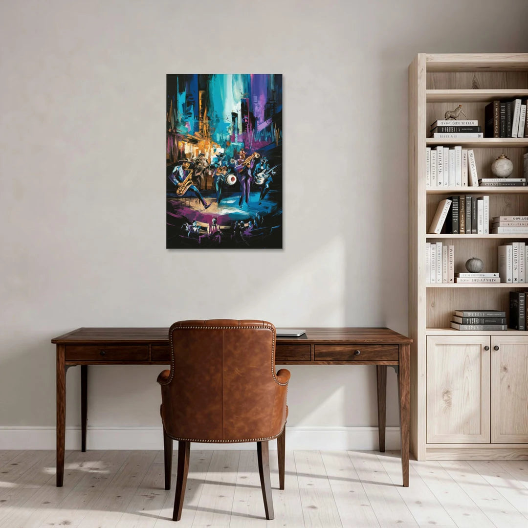Memphis Blues Music Scene - Canvas Wall Art - Office - 24x36