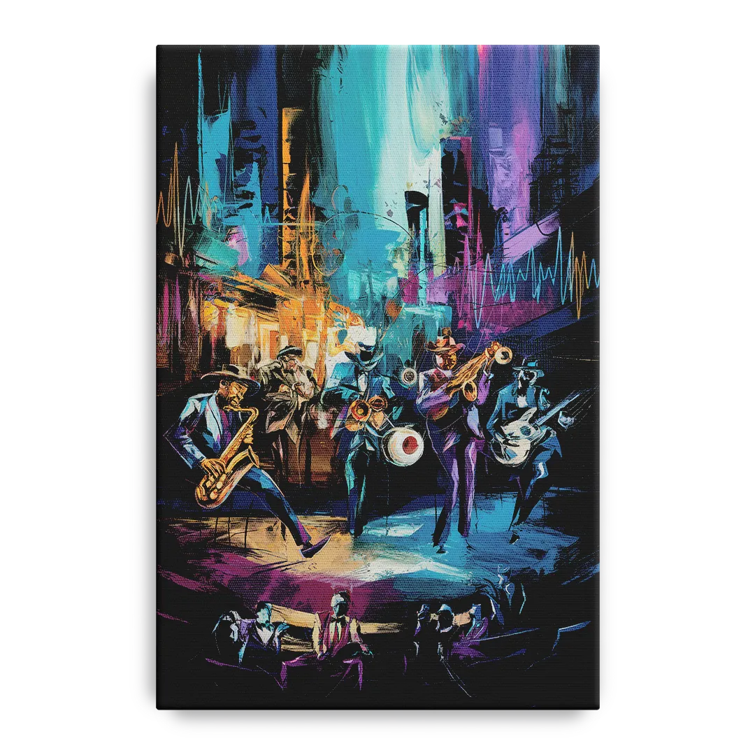 Memphis Blues Music Scene Front - Canvas Wall Art