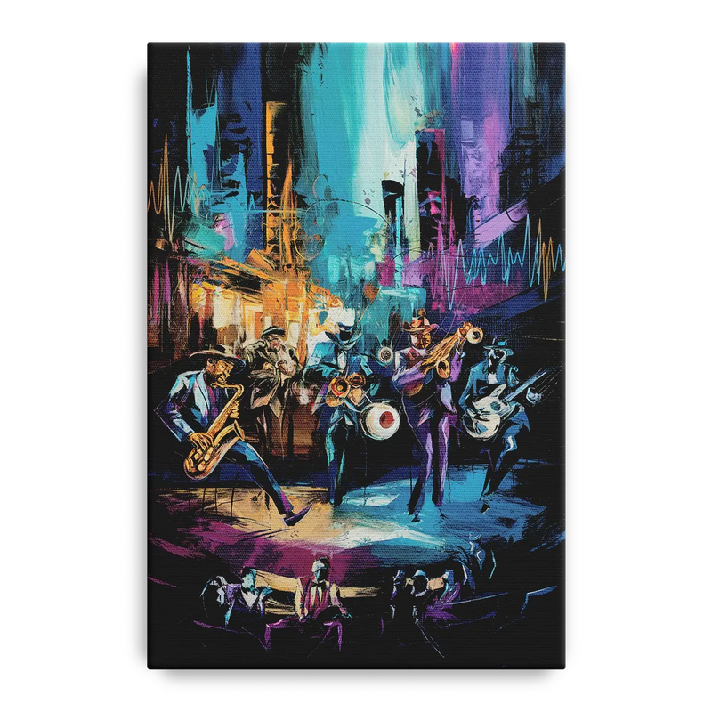 Memphis Blues Music Scene Front - Canvas Wall Art