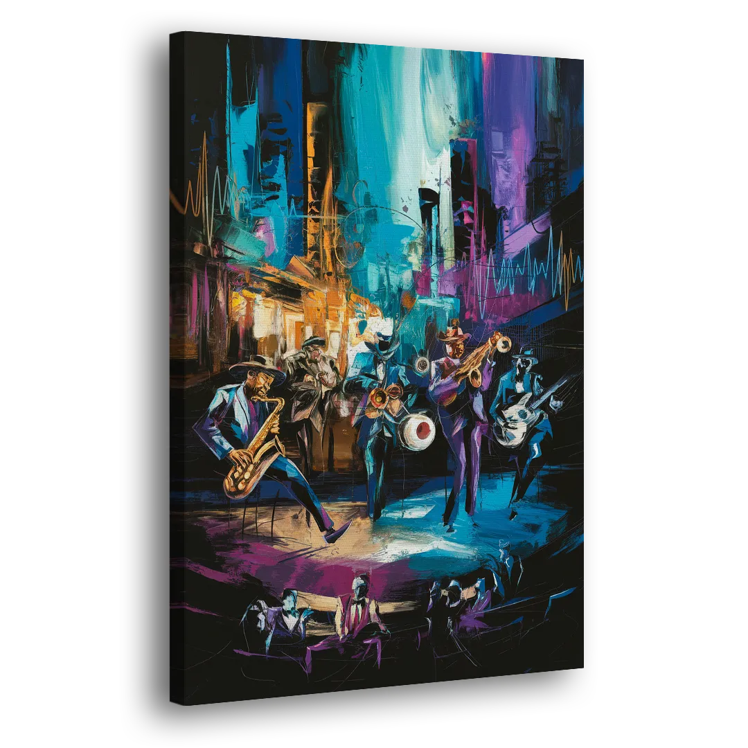 Memphis Blues Music Scene Side - Canvas Wall Art