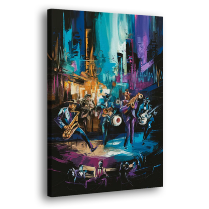 Memphis Blues Music Scene Side - Canvas Wall Art