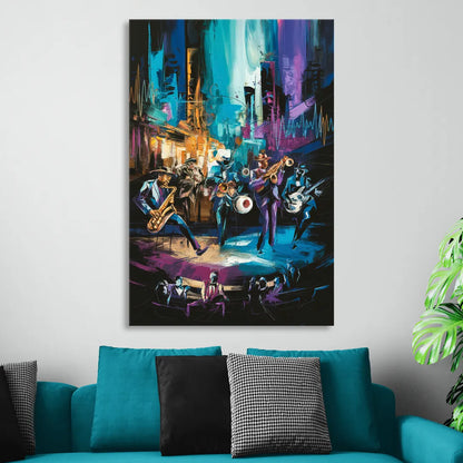Memphis Blues Music Scene Living Room - Canvas Wall Art