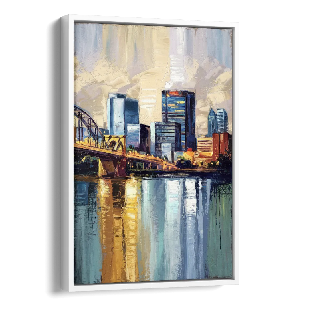 Memphis Downtown Charm Side - White Canvas Wall Art