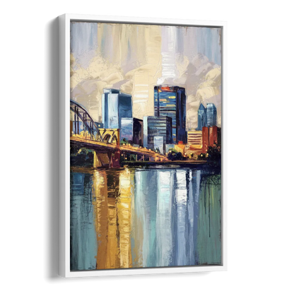Memphis Downtown Charm Side - White Canvas Wall Art