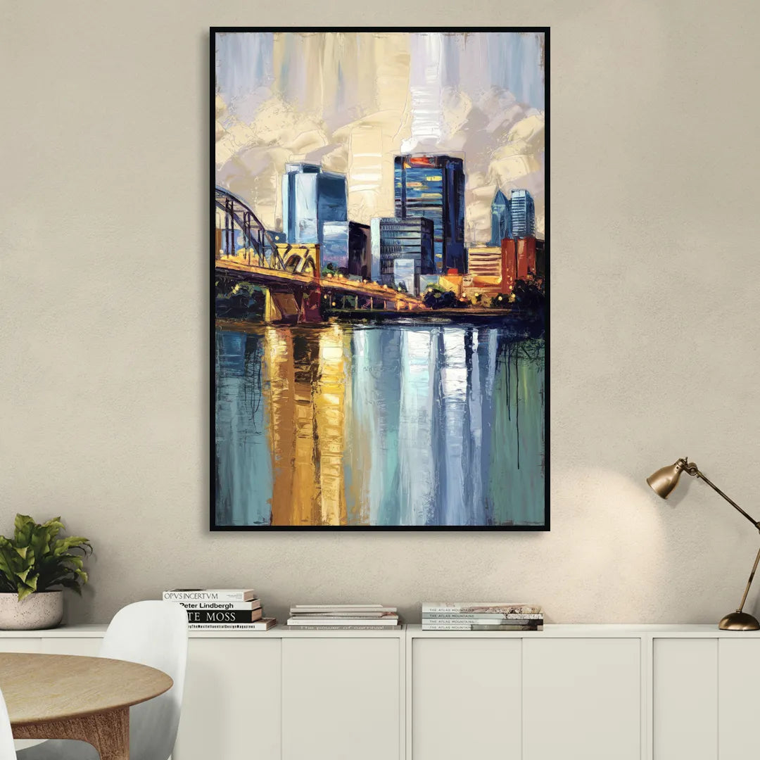 Memphis Downtown Charm Sitting Room - Black Canvas Wall Art