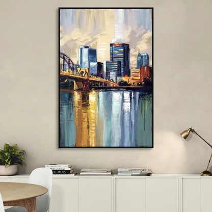 Memphis Downtown Charm Sitting Room - Black Canvas Wall Art