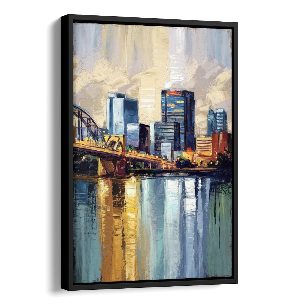 Memphis Downtown Charm Side - Black Canvas Wall Art